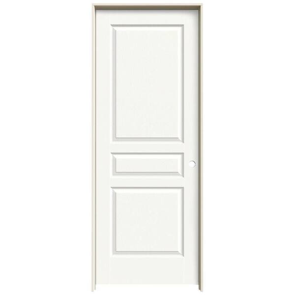 JELD-WEN 30 in. x 80 in. Avalon White Painted Left-Hand Textured Hollow Core Molded Composite Single Prehung Interior Door