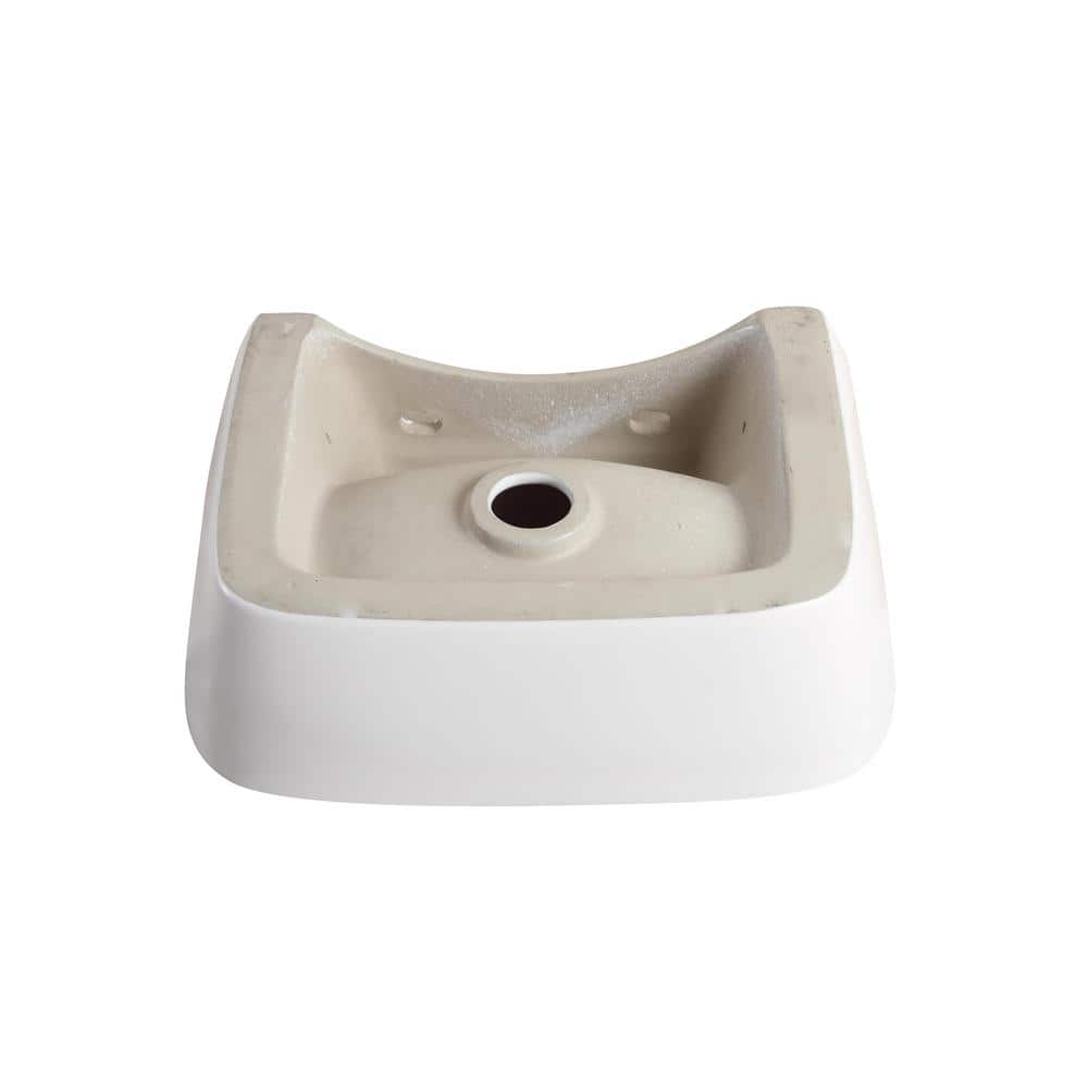 Elanti 11.625'' White Ceramic Rectangular Wall-Mount Bathroom Sink