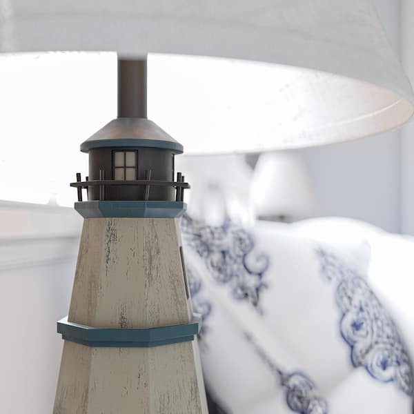 Kenroy Home Nantucket 32 In Antique White Table Lamp 20180aw Antique White Table Lamp 20180aw, Lighthouse Floor Lamp With Shelves Assembly Instructions