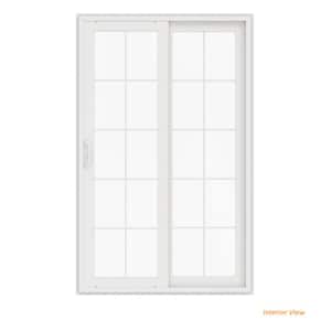 60 in. x 96 in. V-4500 White Vinyl Right-Hand 10 Lite Sliding Patio Door
