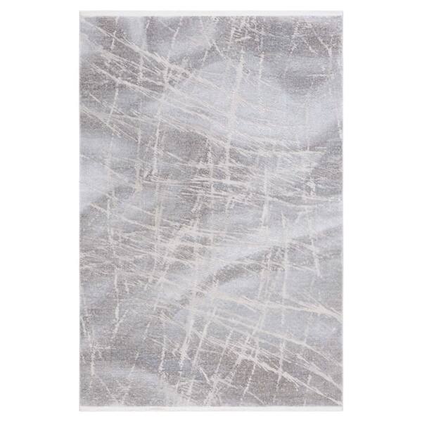 Platinum 9 ft. x 12 ft. Gray/Light Gray Abstract Scratched Area Rug
