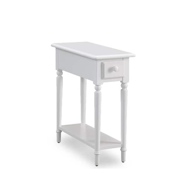 leick home leick coastal narrow chairside table shelf