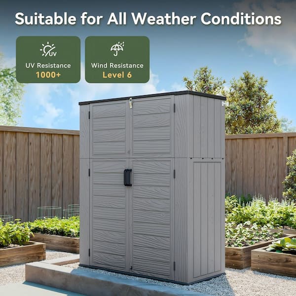 Sizzim 4 ft. 7.9 in. W x 2 ft. 2.4 in. D x 6 ft. H Resin Shed