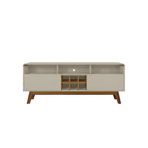 Camberly 62.99 in. Off White and Cinnamon TV Stand Fit's TV's up to 65 in. with Cable Management
