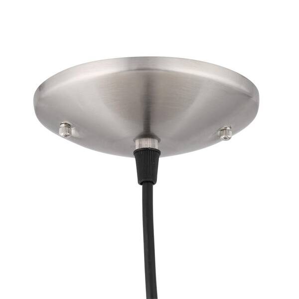 Hampton Bay 1 Light Brushed Nickel Finish Warehouse Pendant 