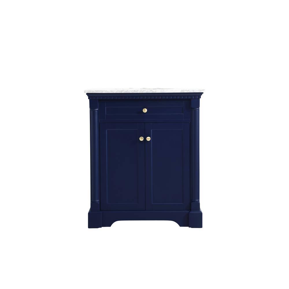 Simply Living 30 in. W x 21.5 in. D x 35 in. H Bath Vanity in Blue with Car