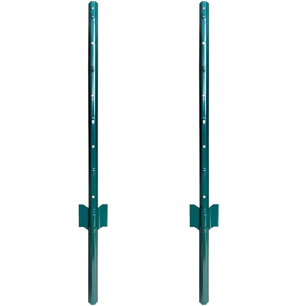 U Fence Post 4 ft L x 1 1/4 in W x 3/4 in H Green Steel No Dig Garden Fence Anchor Plate 2 Pack price history on PriceWatchPro