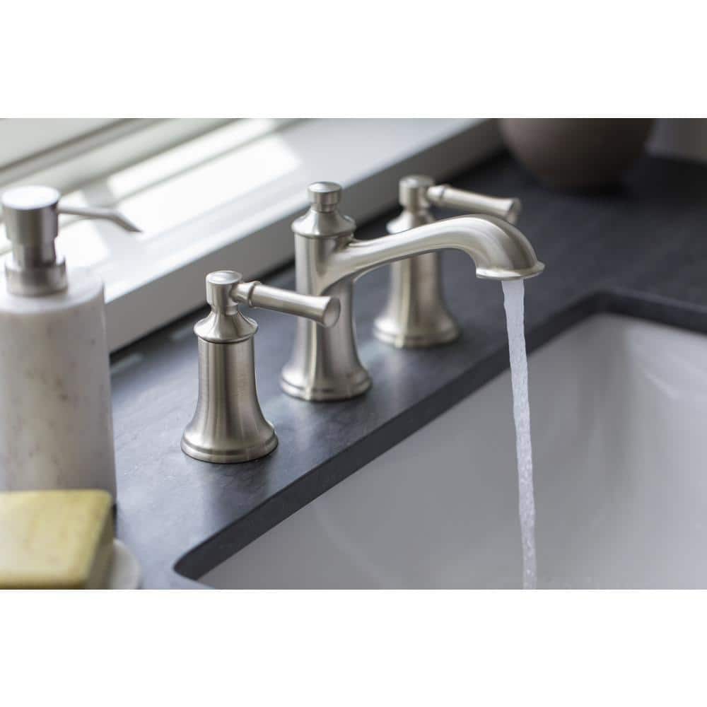 Elegant Modern 5'' High Arc Black Nickel Widespread Bathroom Faucet
