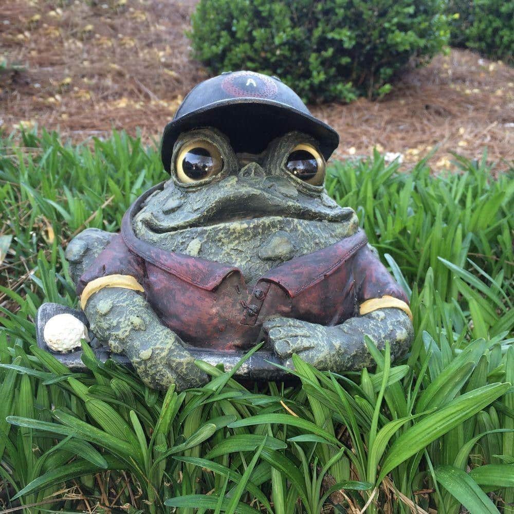 Natural Green Resin Golfing Toad Garden Statue