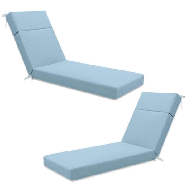 Kimunuk 80 in. x 26 in. x 4 in. ( 2-Pack ) Outdoor Water-Resistant Replacement Chaise Lounge Seat Cushion Sky Blue