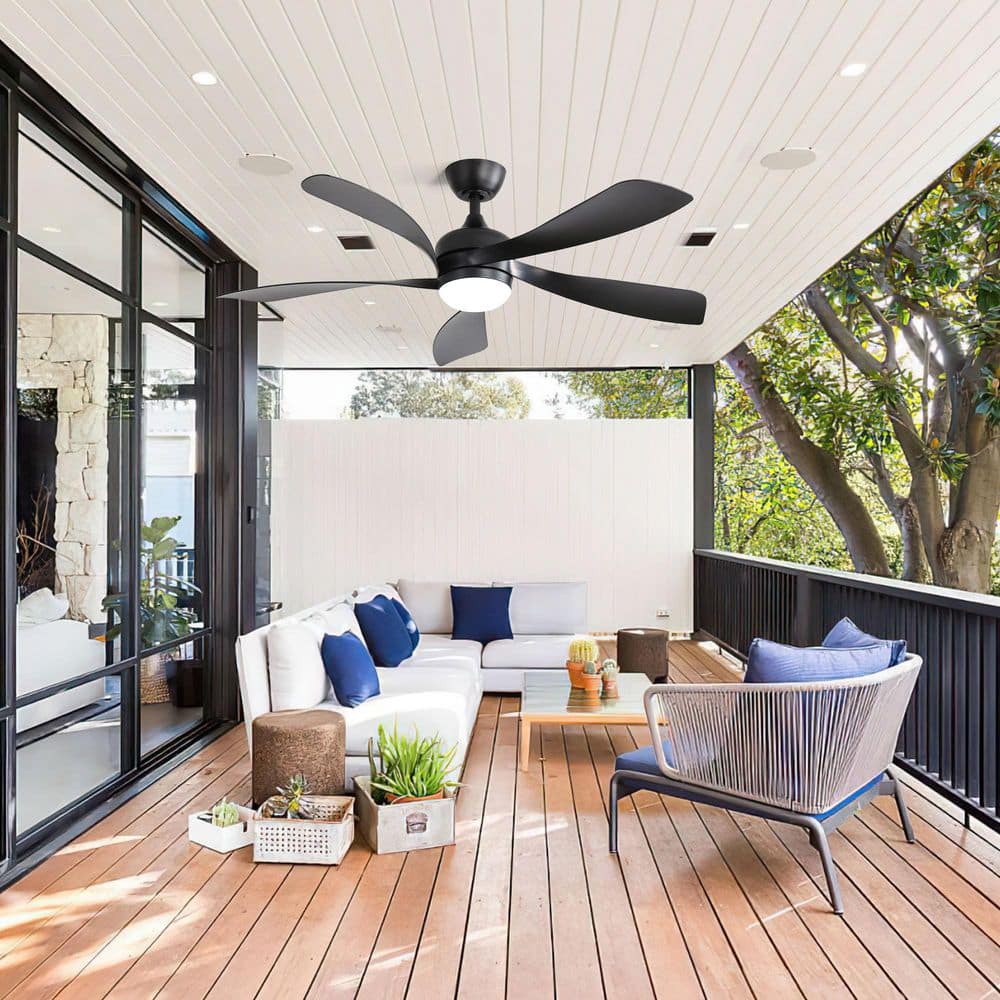45 in. Smart Indoor Matte Black Downrod Mount Standard Ceiling Fan with Dimmable LED, Alexa APP and Remote Control price history on PriceWatchPro