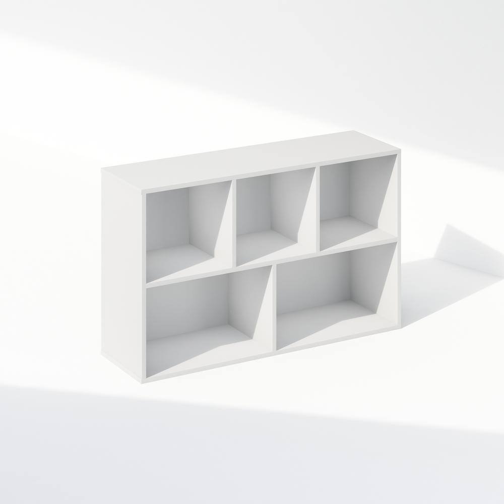 White 9-Shelf Vertical Cube Bookcase with Closed Back