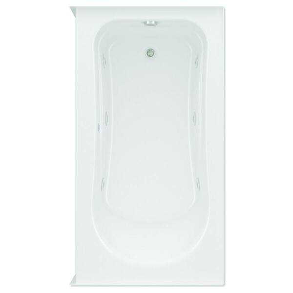 Aquatic Dossi 32 60 in. Acrylic Whirlpool Bathtub Left Drain Rectangular Alcove in White