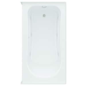 Dossi 32 in. x 60 in. Acrylic Whirlpool Bathtub Left Drain Rectangular Alcove with Heater in White
