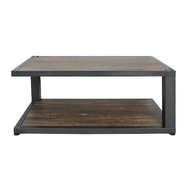 Furniture of America Xolo 47.25 in. Brown Rectangle Wood Coffee Table with 1-Shelf