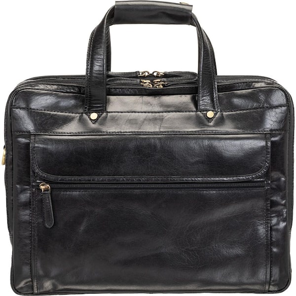 Buffalo Black Triple Compartment Briefcase for 15.6 in. Laptop/Tablet