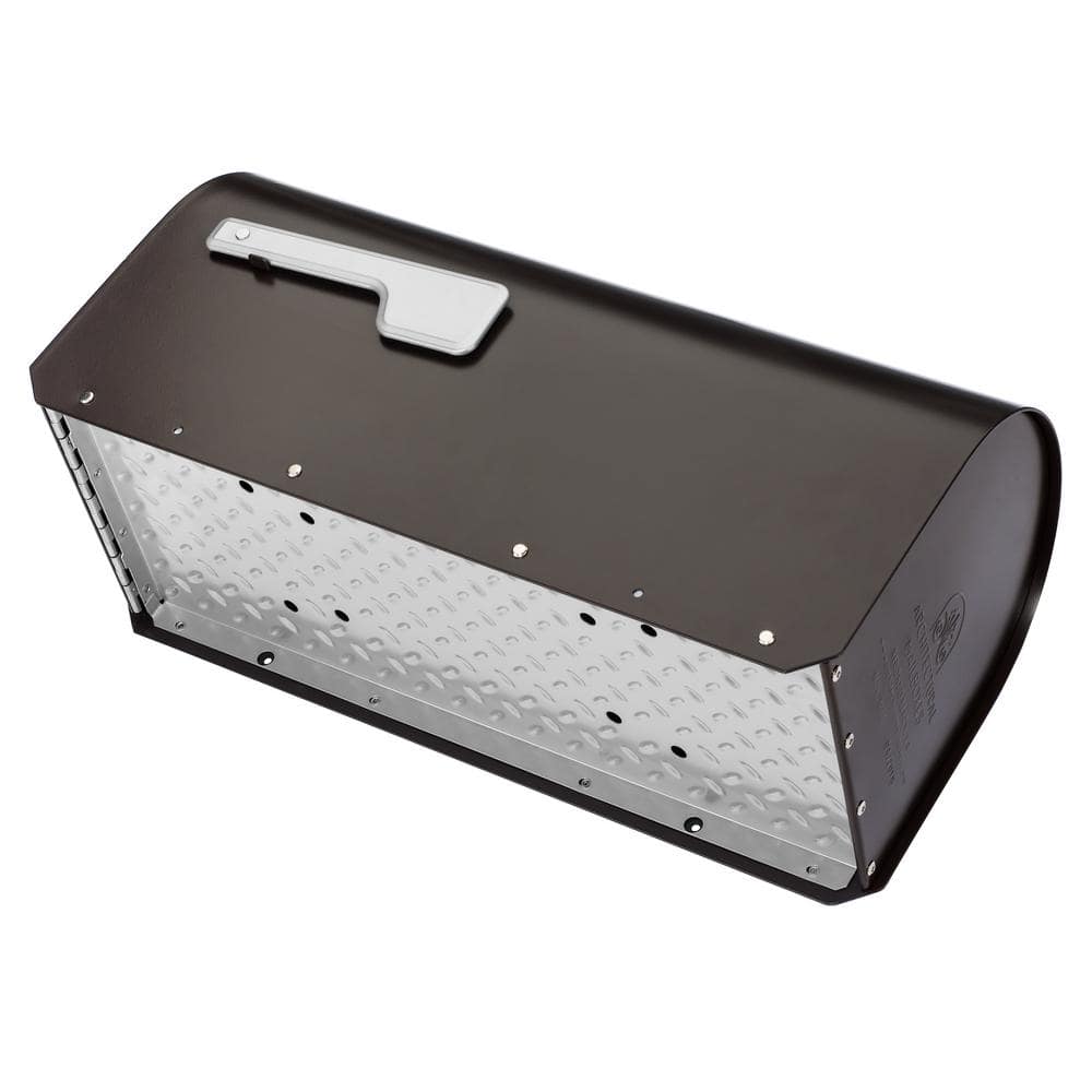 Large Rubbed Bronze Steel Post Mount Mailbox