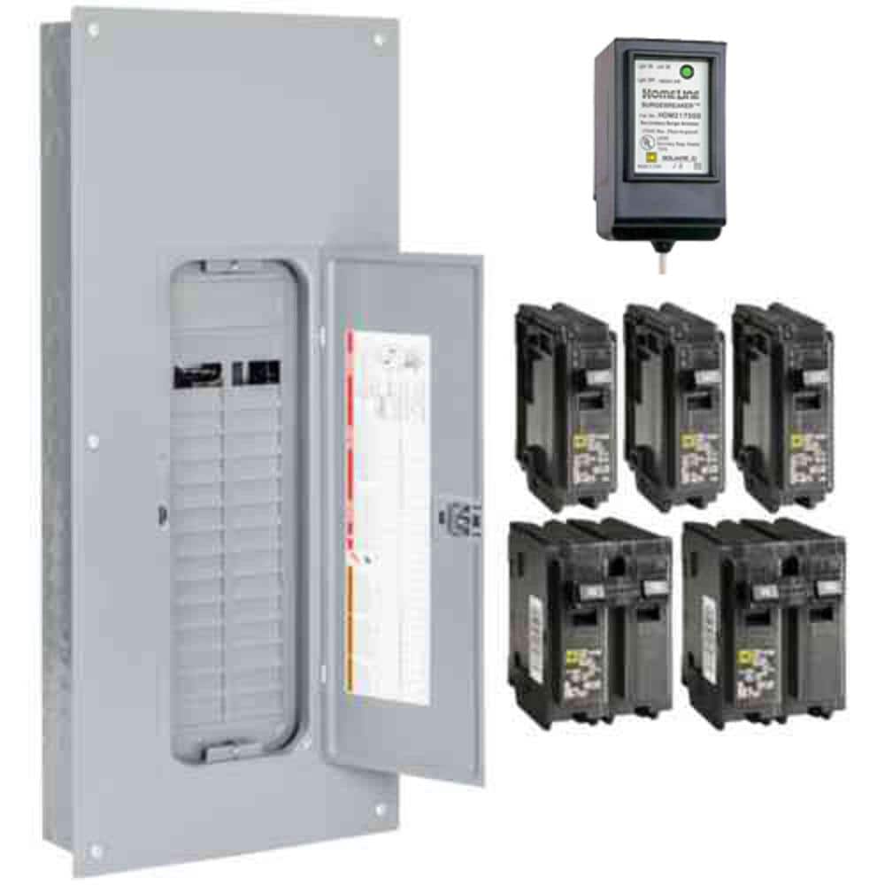 Homeline 225 Amp 30-Space 60-Circuit Indoor Main Lug Plug-On Neutral Load Center with Cover, Ground Bar, Surge SPD price history on PriceWatchPro