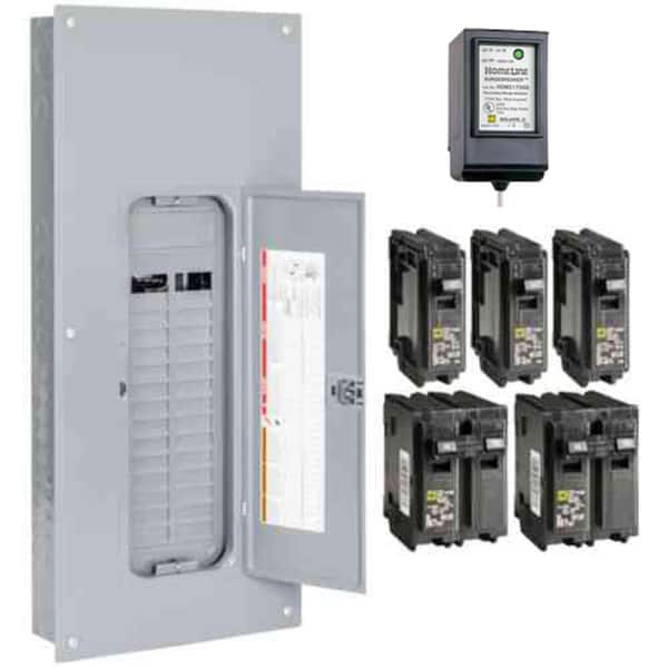 Square D Homeline 225 Amp 30-Space 60-Circuit Indoor Main Lug Plug-On Neutral Load Center with Cover, Ground Bar, Surge SPD