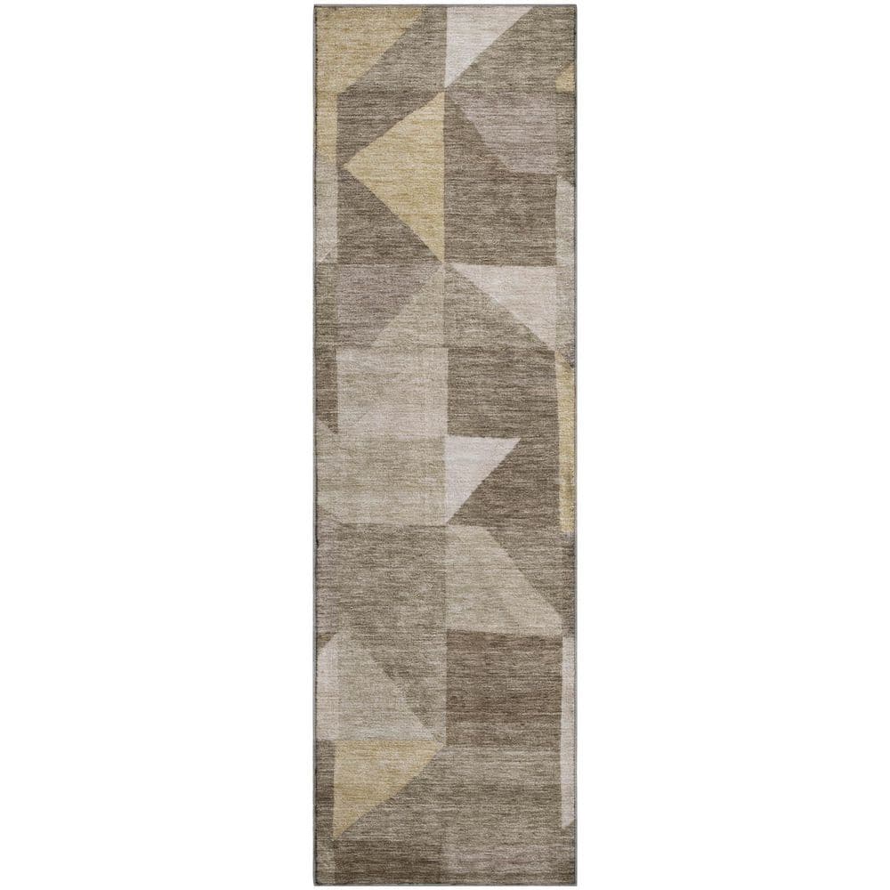 Mayfield Premium Machine Washable Abstract AMF2373 Khaki 2 ft. x 7 ft. Runner Rug price history on PriceWatchPro