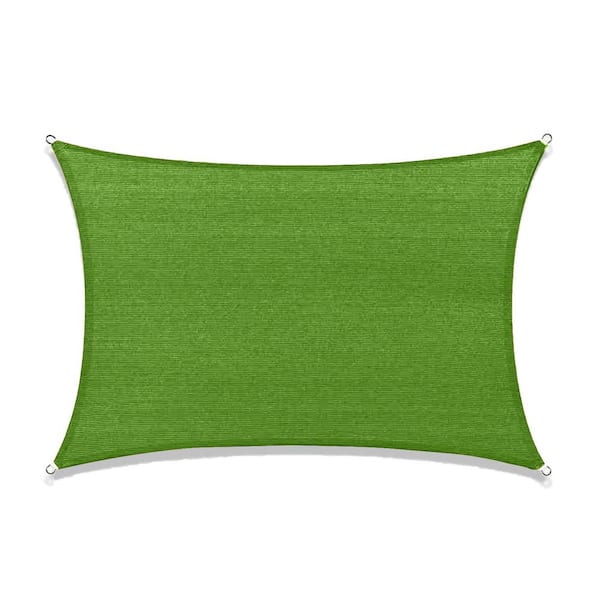 Sunshade Sail Canopy 12 ft. x 16 ft. Green Rectangle Awning UV Block for Outdoor Patio Garden and Backyard