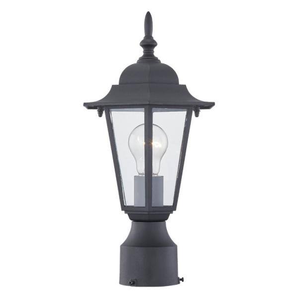 Hukoro 16.5-in Matte Black Modern/Contemporary Outdoor Light Post Lantern