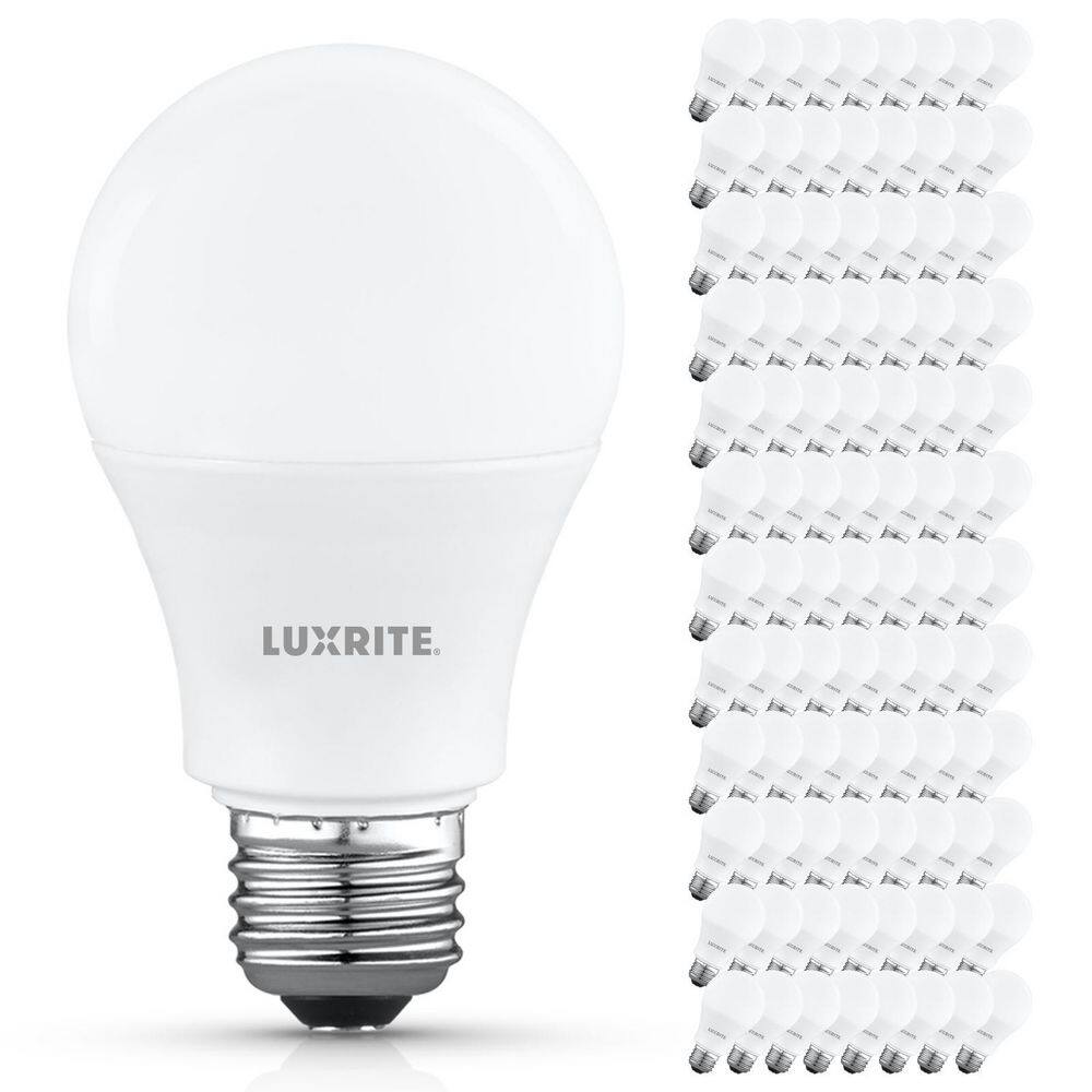 60-Watt Equivalent A19 LED Light Bulb 5000 K Bright White 8 W 800 Lumens Non-Dimmable E26 ETL Listed Damp Rated 96 Pack price history on PriceWatchPro