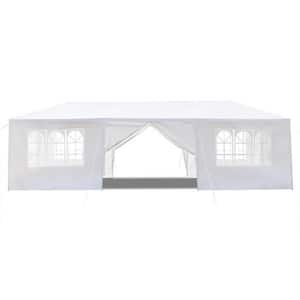 0.83 ft. x 2.5 ft. Outdoor Party Tent with 8-Removable Sidewalls Waterproof Canopy Patio Wedding Gazebo in White