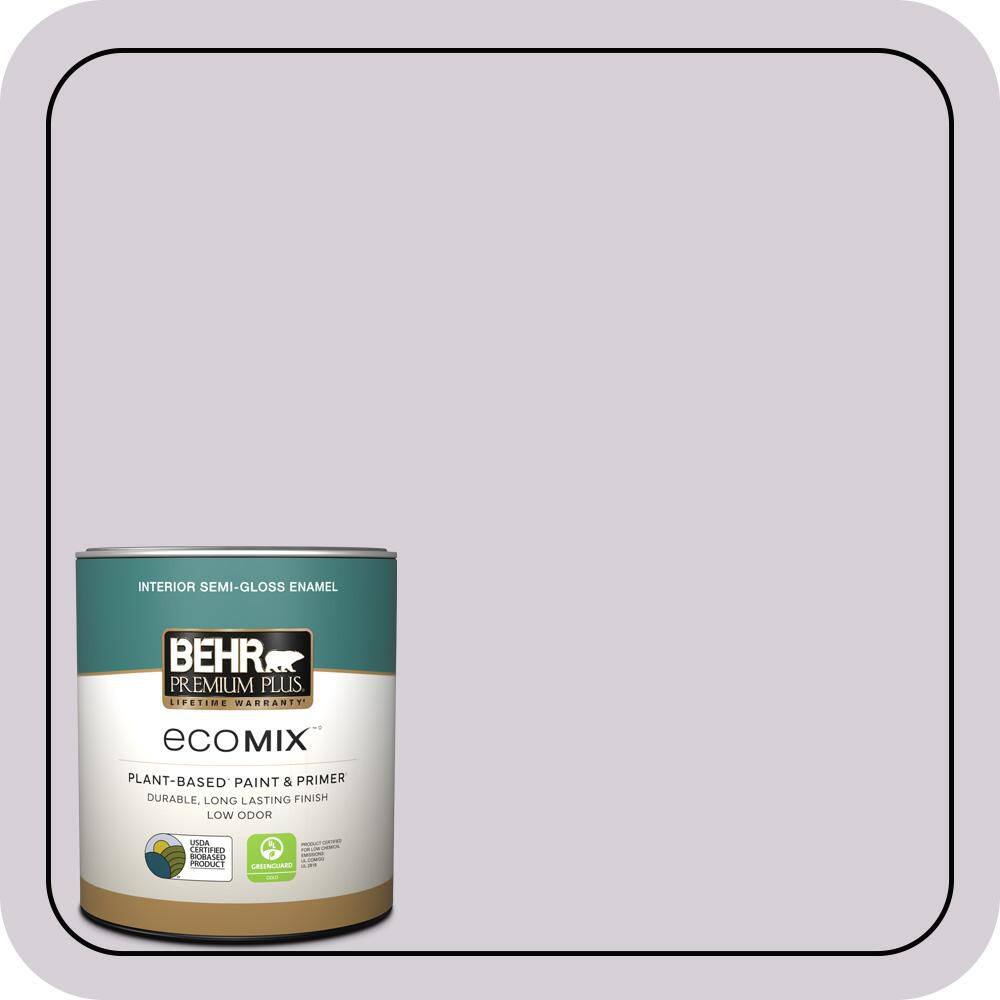 BEHR PREMIUM PLUS 1 qt. #670E-3 Lilac Mauve Semi-Gloss Enamel EcoMix ...