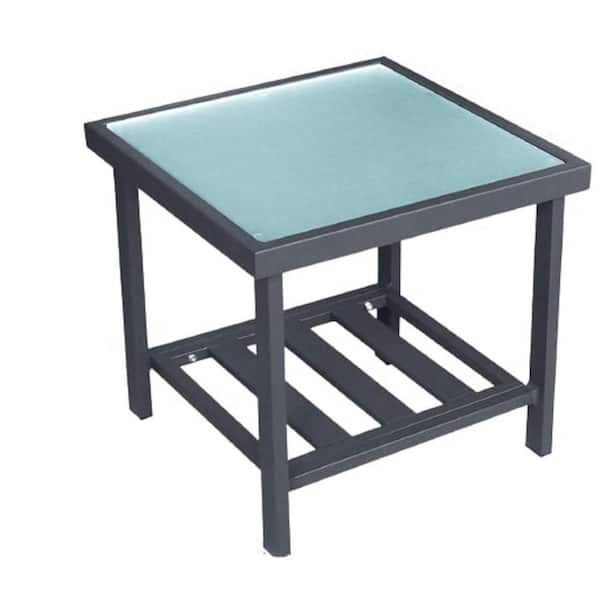 cenadinz Aluminum Outdoor Side Table, Black