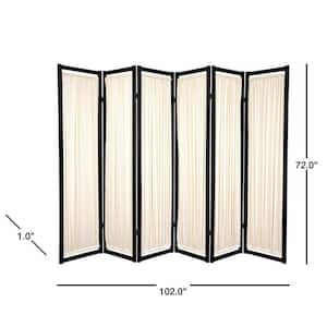 6 ft. Black 6-Panel Room Divider