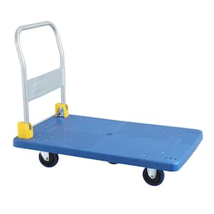 Foldable Push Hand Cart, Platform Truck with 1320 lbs. Weight Capacity, Blue