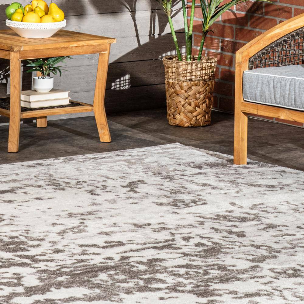 Meaghan Gray Abstract Washable Synthetic Area Rug, 5' x 8'