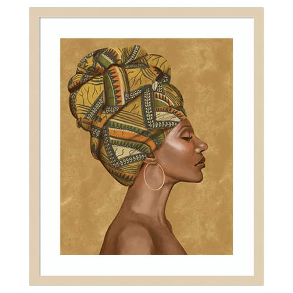 Amanti Art Beautiful Woman I by Bannarot 21 in. W x 25 in. H. Wood Framed Wall Art Print Framed in Brown