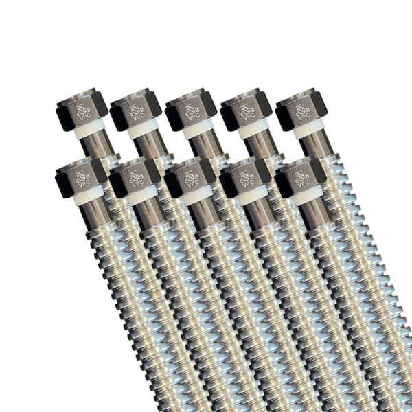 Everbilt 3/4 in. FIP x 3/4 in. FIP x 24 in. Stainless Steel Corrugated Water Heater Supply Line Pro-Pack (10 Count)