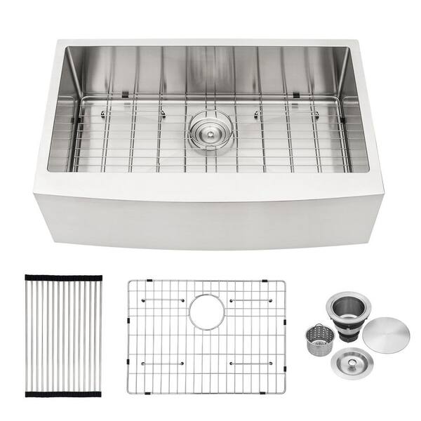 Beslend 32'' L Undermount Single Bowl Stainless Steel Kitchen Sink