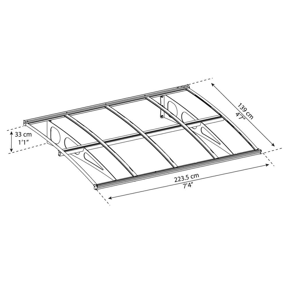 White Polycarbonate and Steel Door and Window Awning