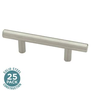 Steel Bar 3-3/4 in. (96 mm) Modern Cabinet Drawer Pulls in Stainless Steel (25-Pack)