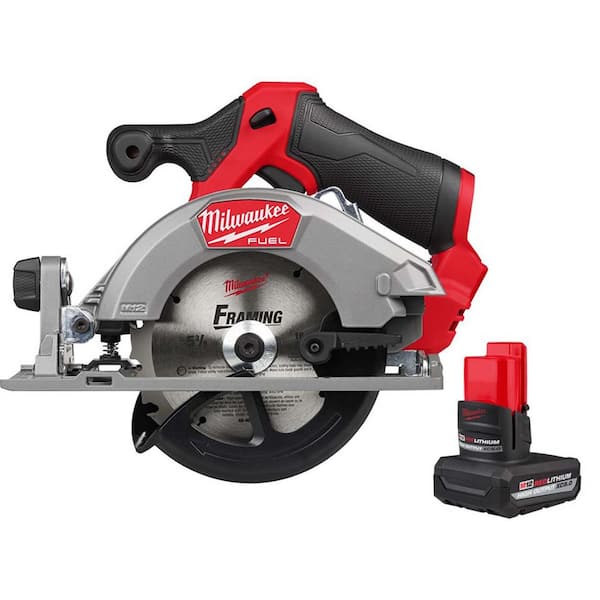 M12 FUEL 12V Lithium-Ion Brushless 5-3/8 in. Cordless Circular Saw with M12 XC High Output 5.0 Ah Battery Pack