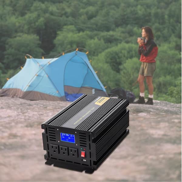 Car Power Converter 2000-Watt Modified Sine Wave Inverter DC 12-Volt to AC 120-Volt with LCD Display Remote Controller