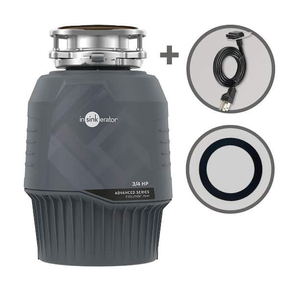 InSinkErator Evolution .75HP, 3/4 HP Garbage Disposal, Continuous Feed Food Waste Disposer w EZ Connect Cord & Putty-Free Sink Seal
