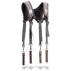 Adjustable Gray Nylon Tool Belt Suspenders