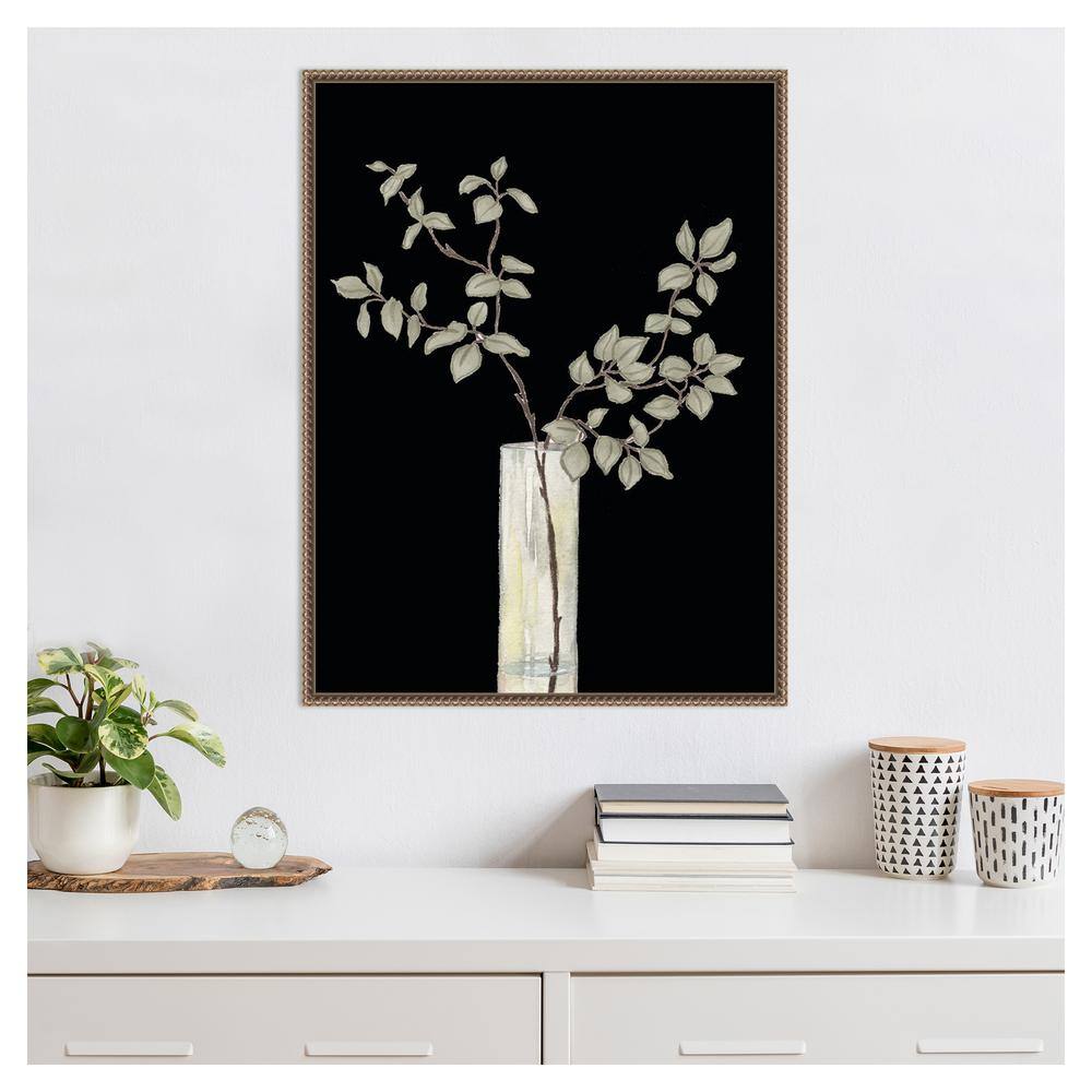 Beaded Bronze Framed Floral Still Life Canvas Art