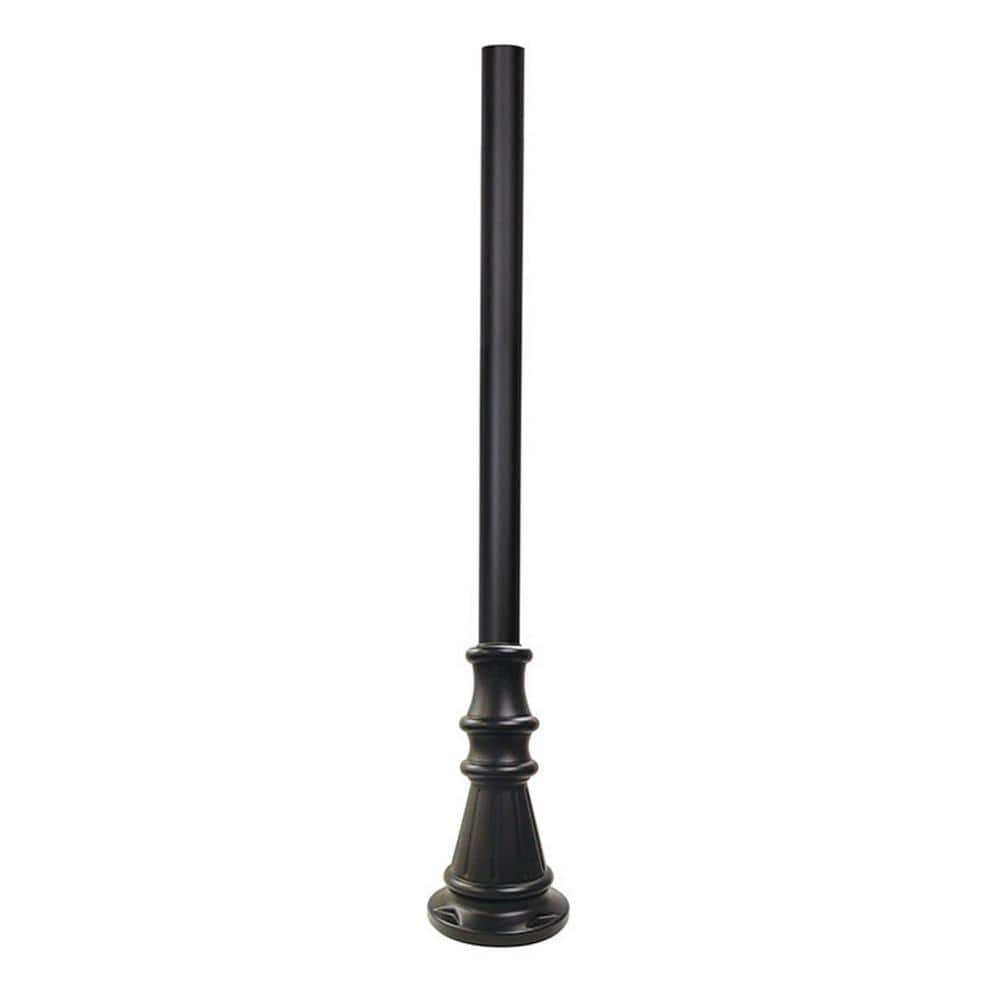 SOLUS 6 ft. Black Surface Mount Aluminum Lamp Post with Cast Aluminum