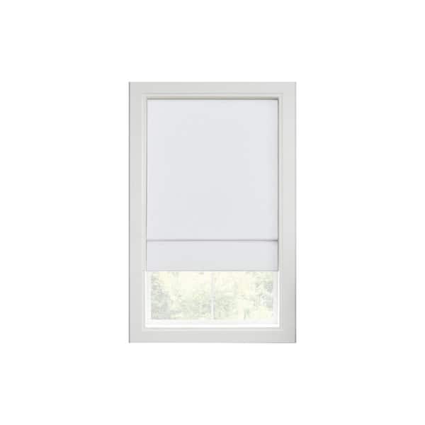 Eclipse Kylie White Cordless 100% Blackout Polyester Roman Shade 23 in. W x 64 in. L