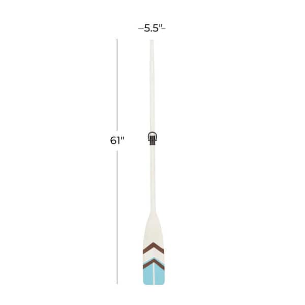 Coastal Wood Novelty Canoe Oar Paddle Wall Decor with Arrow and Stripe Patterns Breakwater Bay Color/Finish: Light Gray/Brown/White