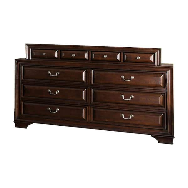 Benjara 17 In. Brown 10-Drawer Wooden Dresser Without Mirror BM203236 ...