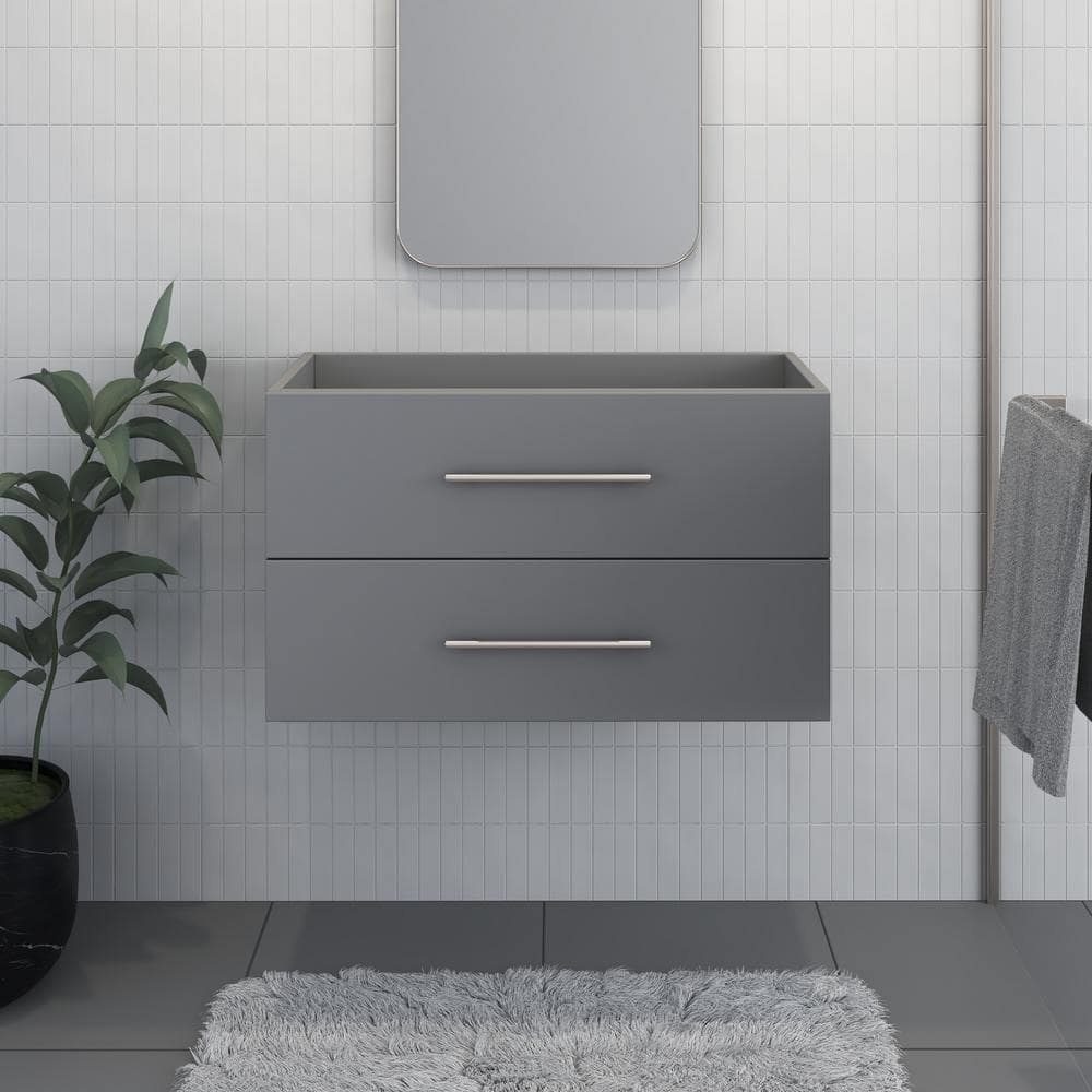 Napa 32 in. W. x 18 in. D x 21 in. H Single Sink Bath Vanity Cabinet without Top in Gray, Wall Mounted price history on PriceWatchPro