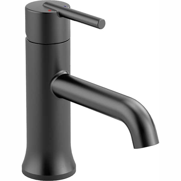 Delta Trinsic Single Hole Single-Handle Bathroom Faucet in Matte Black