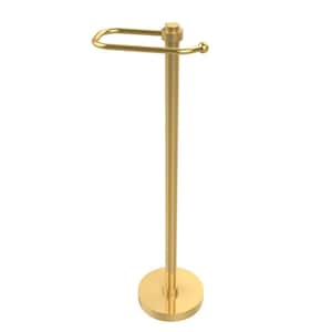 European Style Free Standing Toilet Paper Holder in Unlacquered Brass